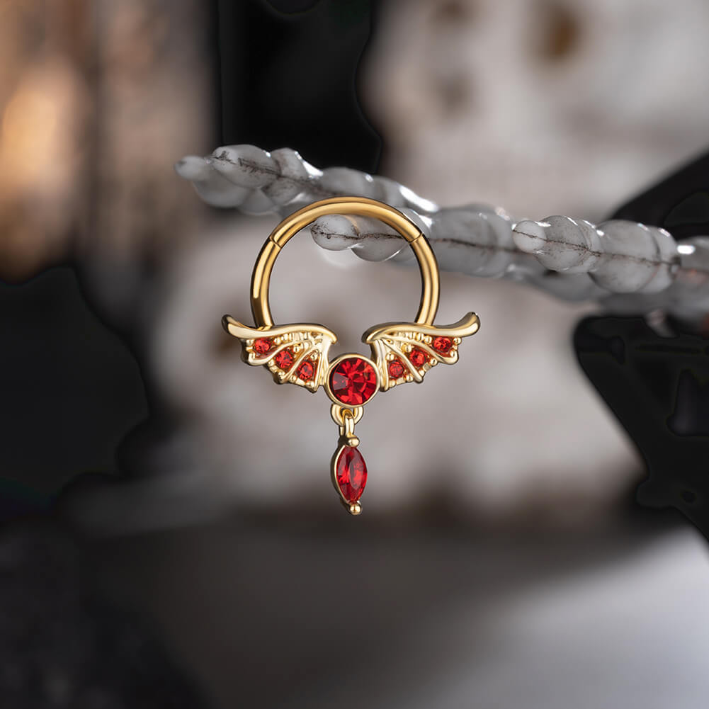 gold wing dainty septum ring