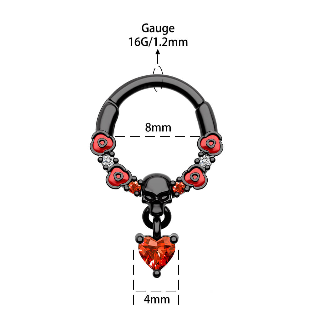 8mm dangle skull septum ring