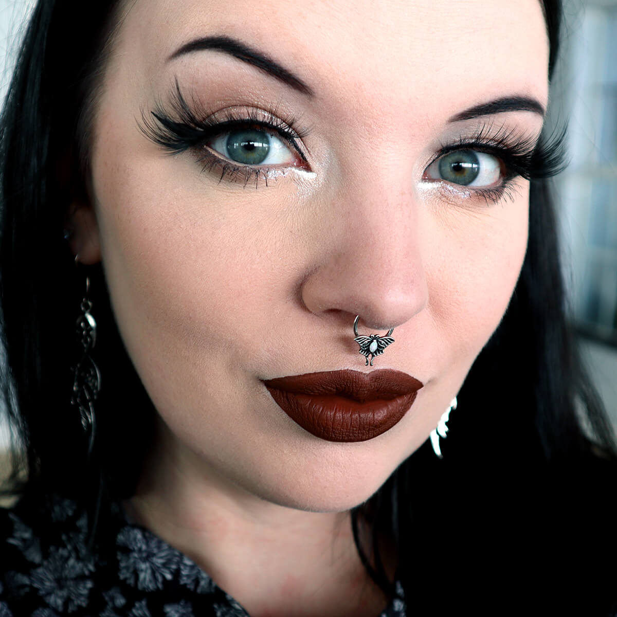 Retro Opal Moth Daith Septum Ring