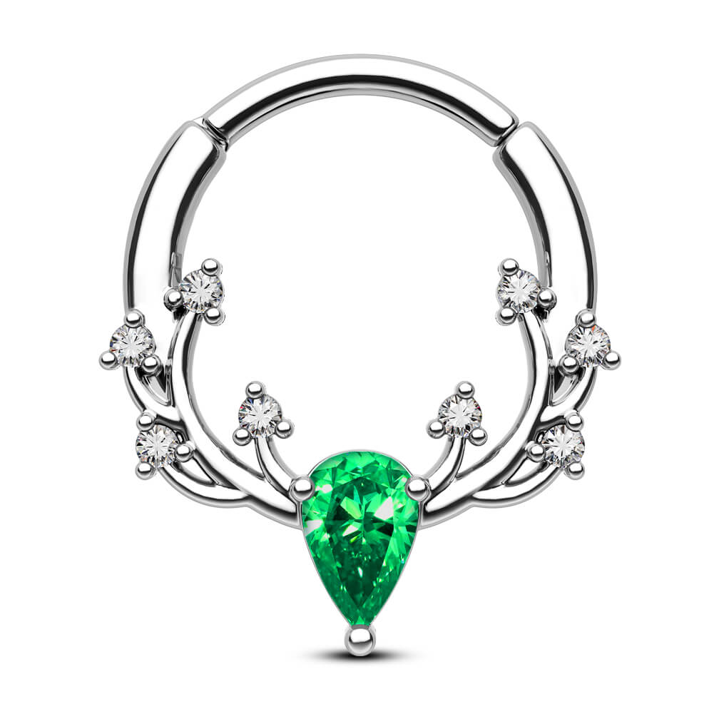 green gemstone septum ring