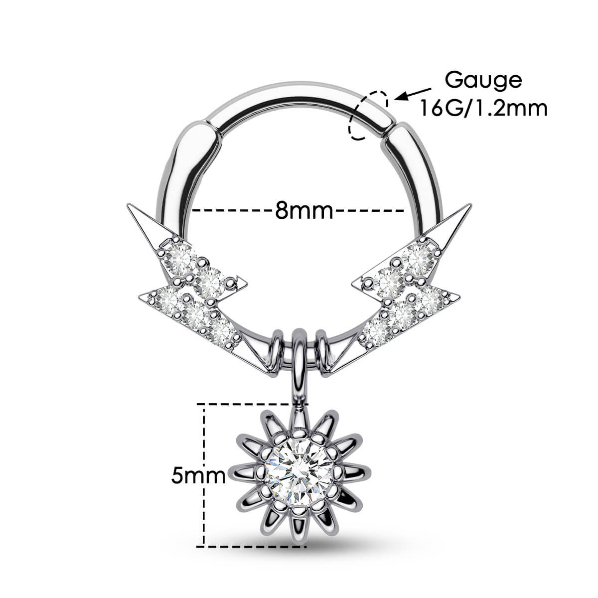 8mm dangle septum ring