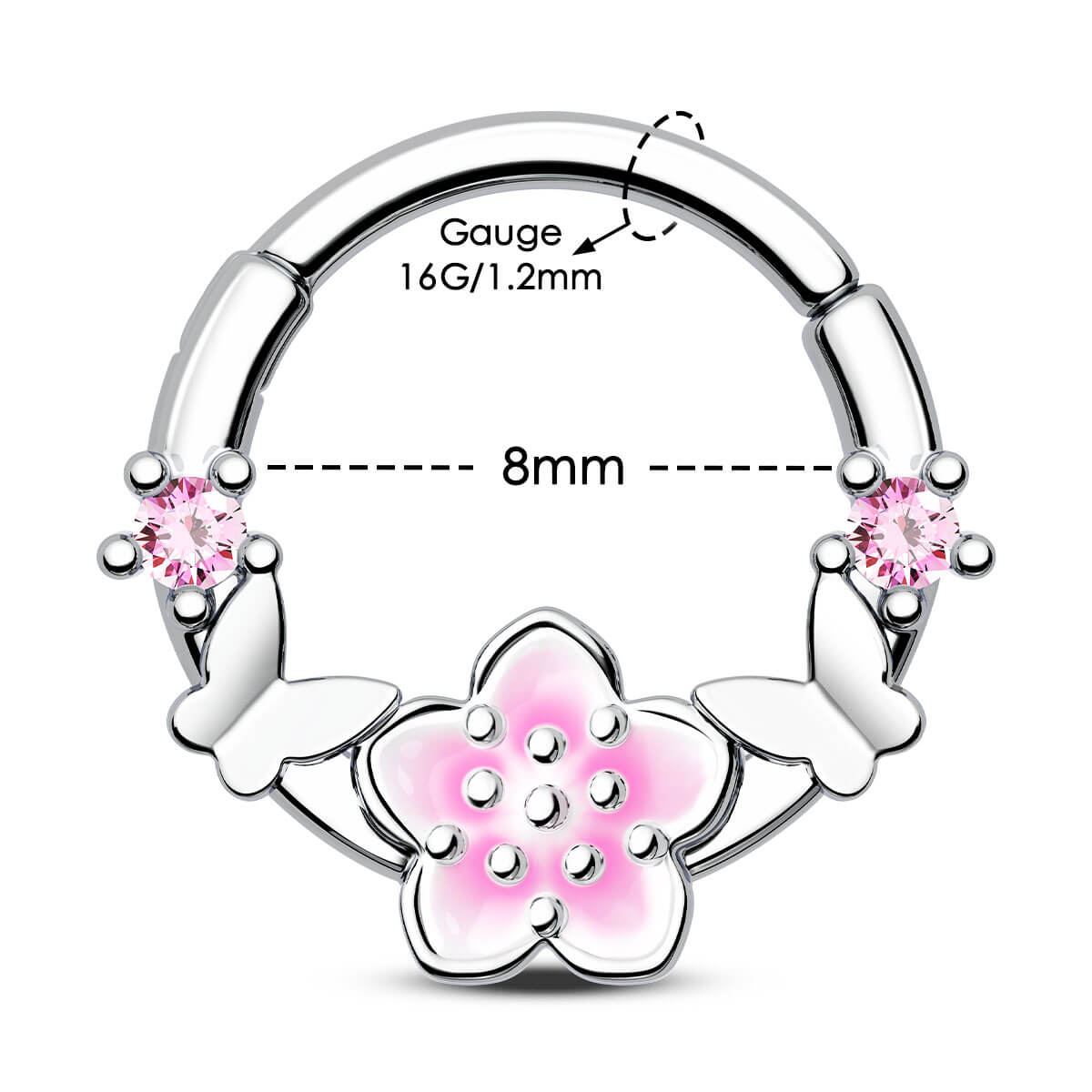 8mm sakura septum ring