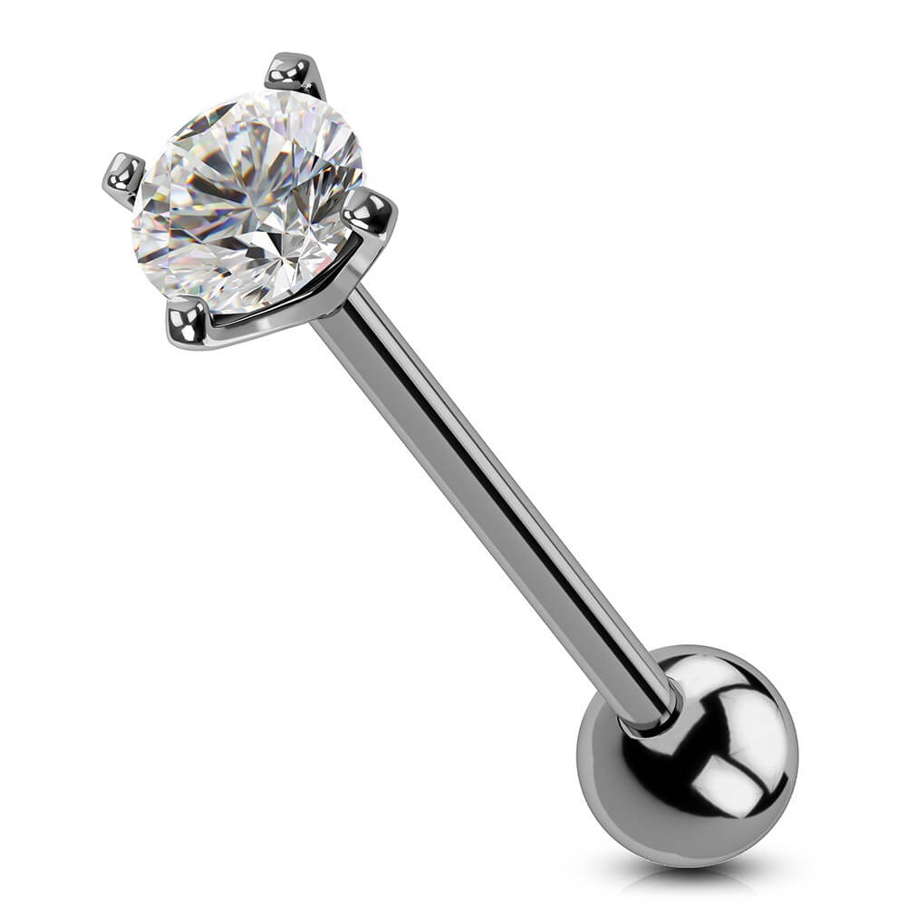 White gold online tongue ring