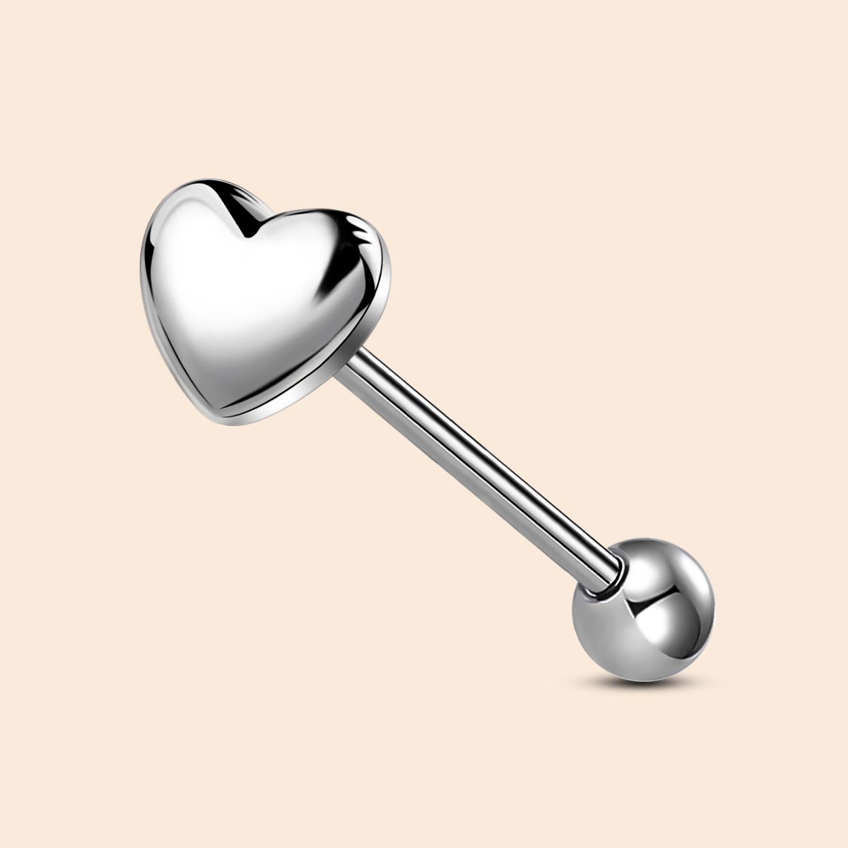 oufer heart tongue piercing barbell