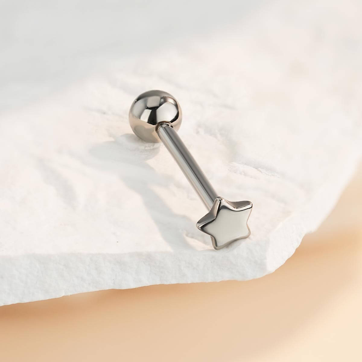 titanium star tongue ring