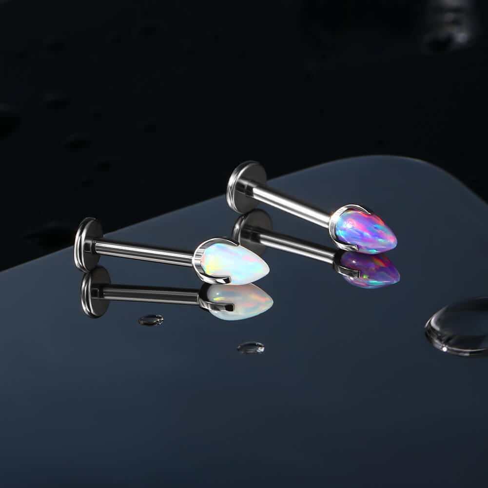 Opal Internally Threaded Titanium Labret Stud