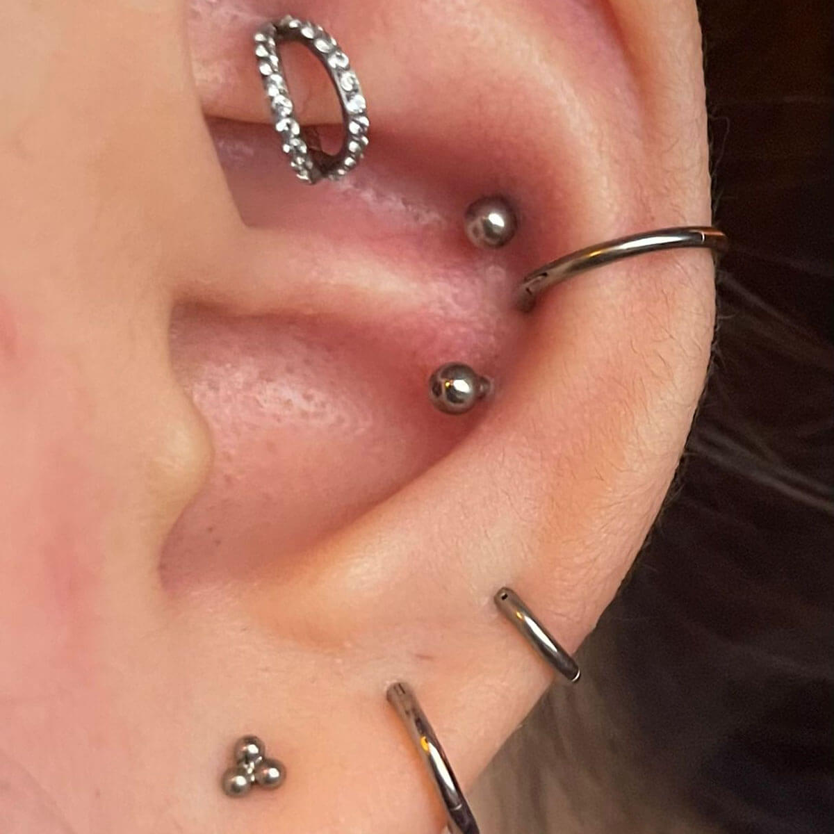 Cute Shape CZ Titanium Cartilage Stud Set