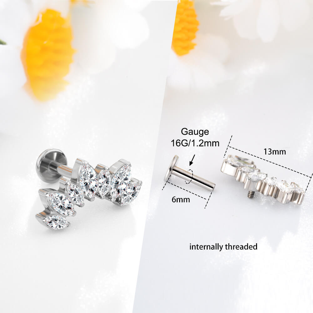 flat back cartilage stud earrings