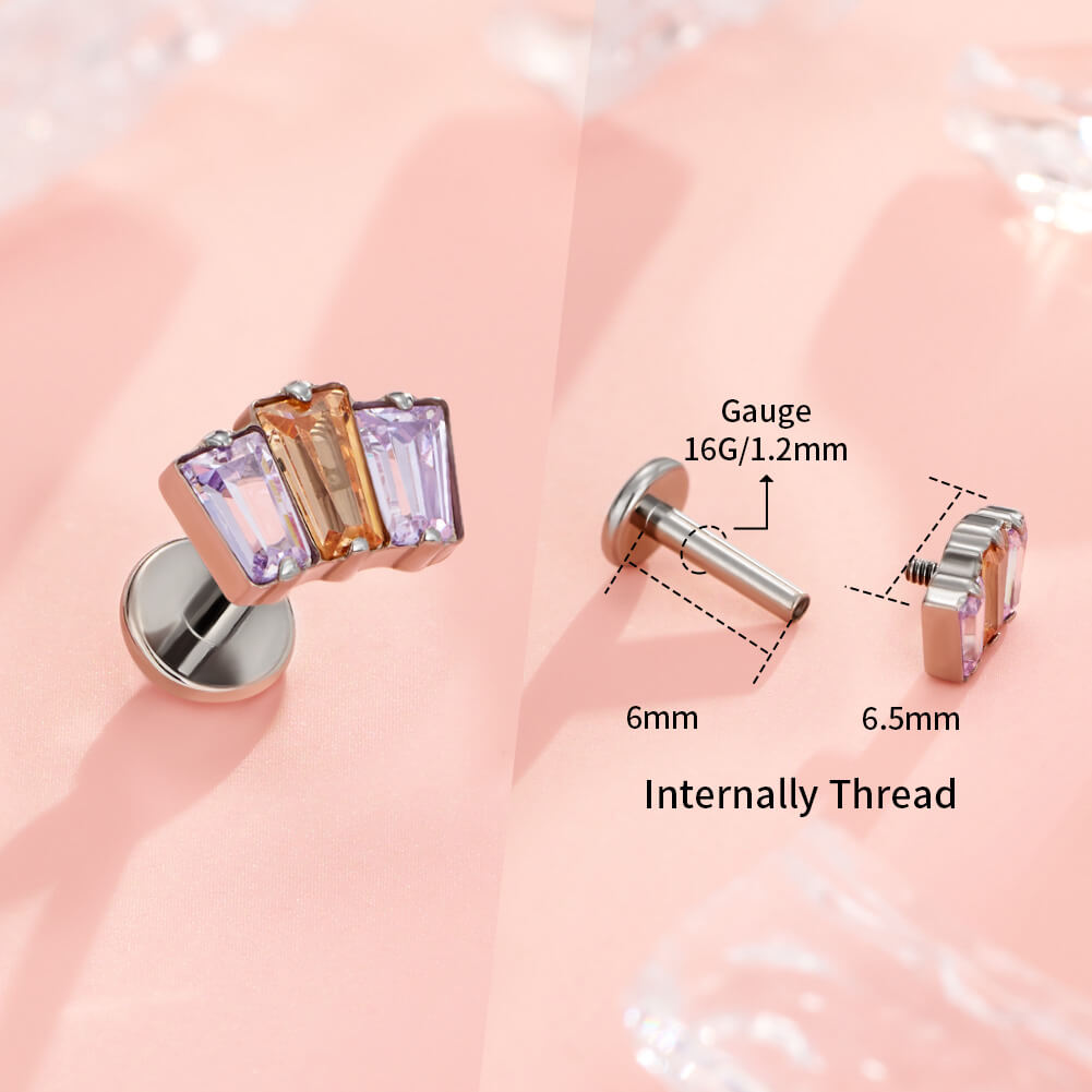 titanium flat back tragus earrings