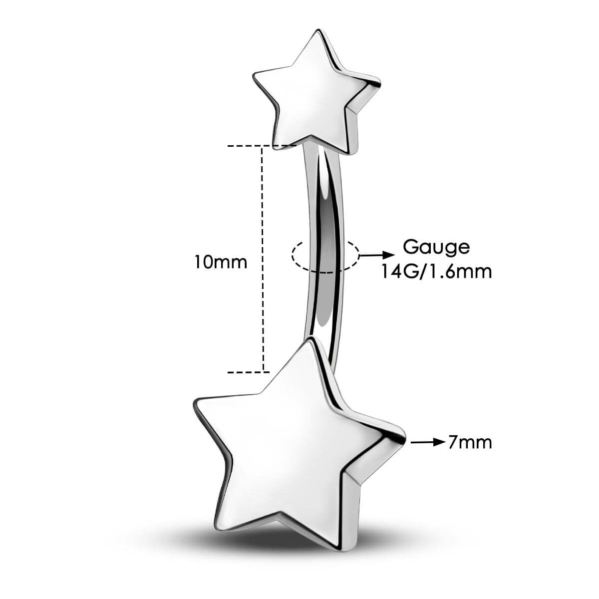 10mm titanium belly rings