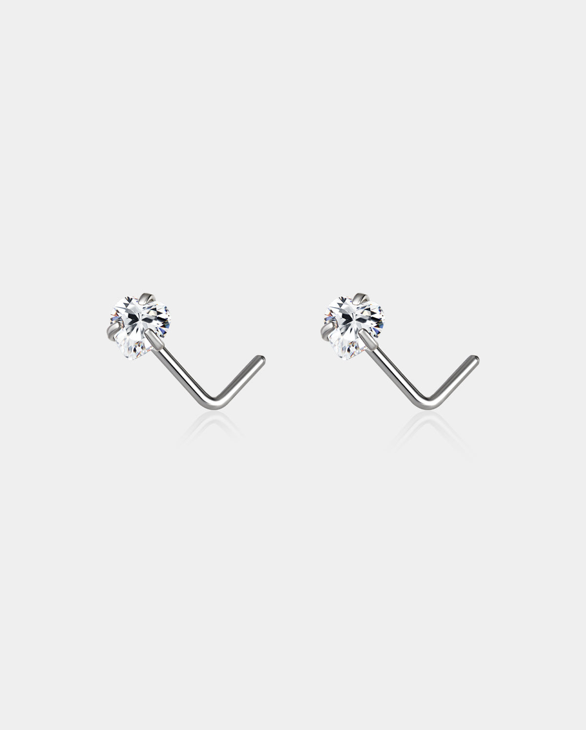 oufer heart l shaped nose stud