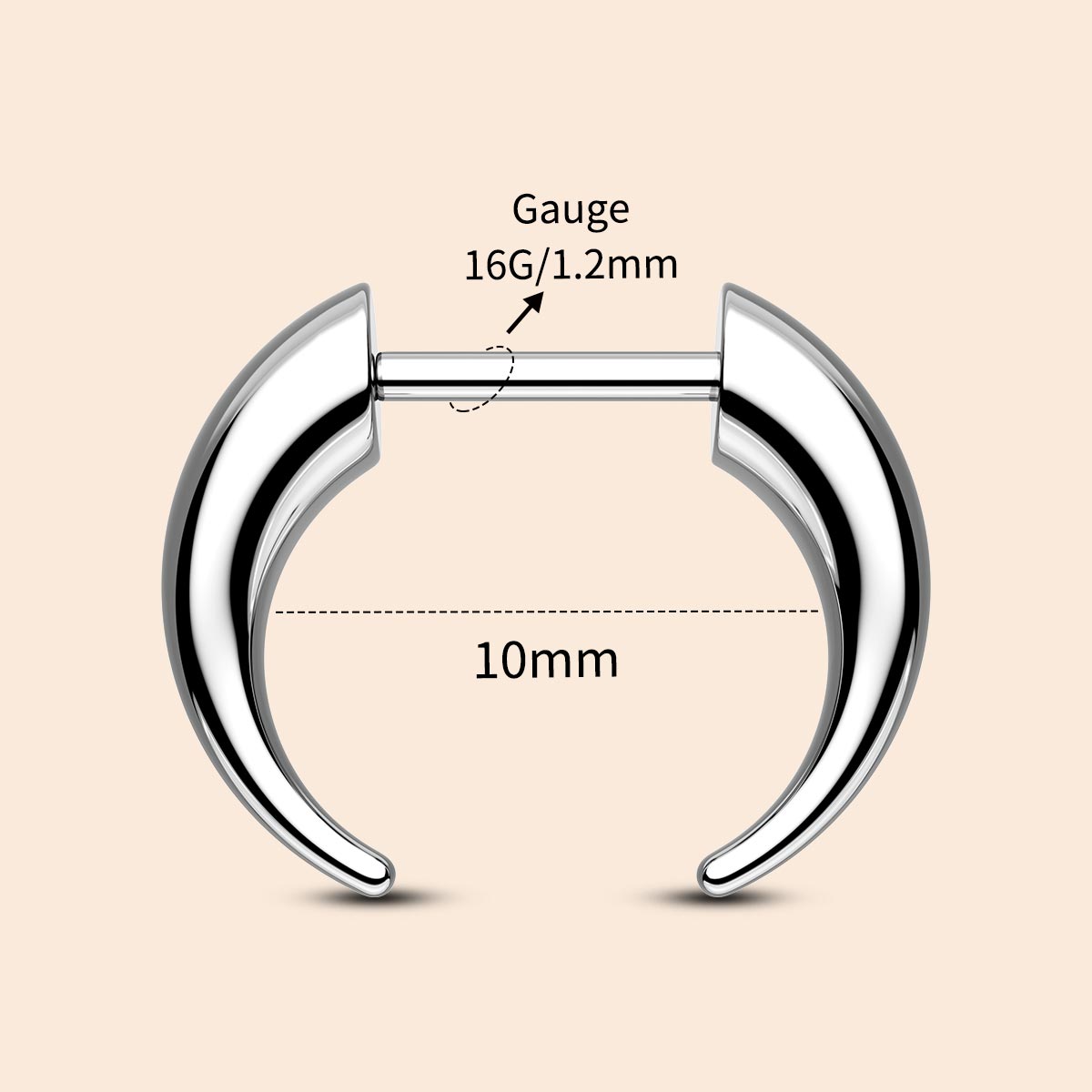 Tribal Fake Gauge Horn Threadless Septum Ring