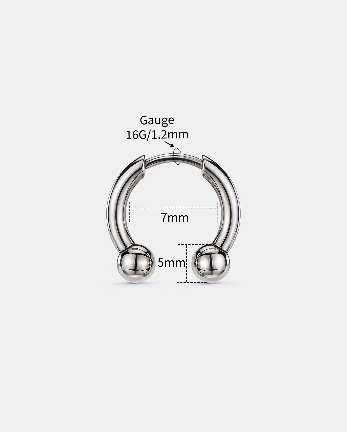 Threadless Titanium Horseshoe Septum Ring