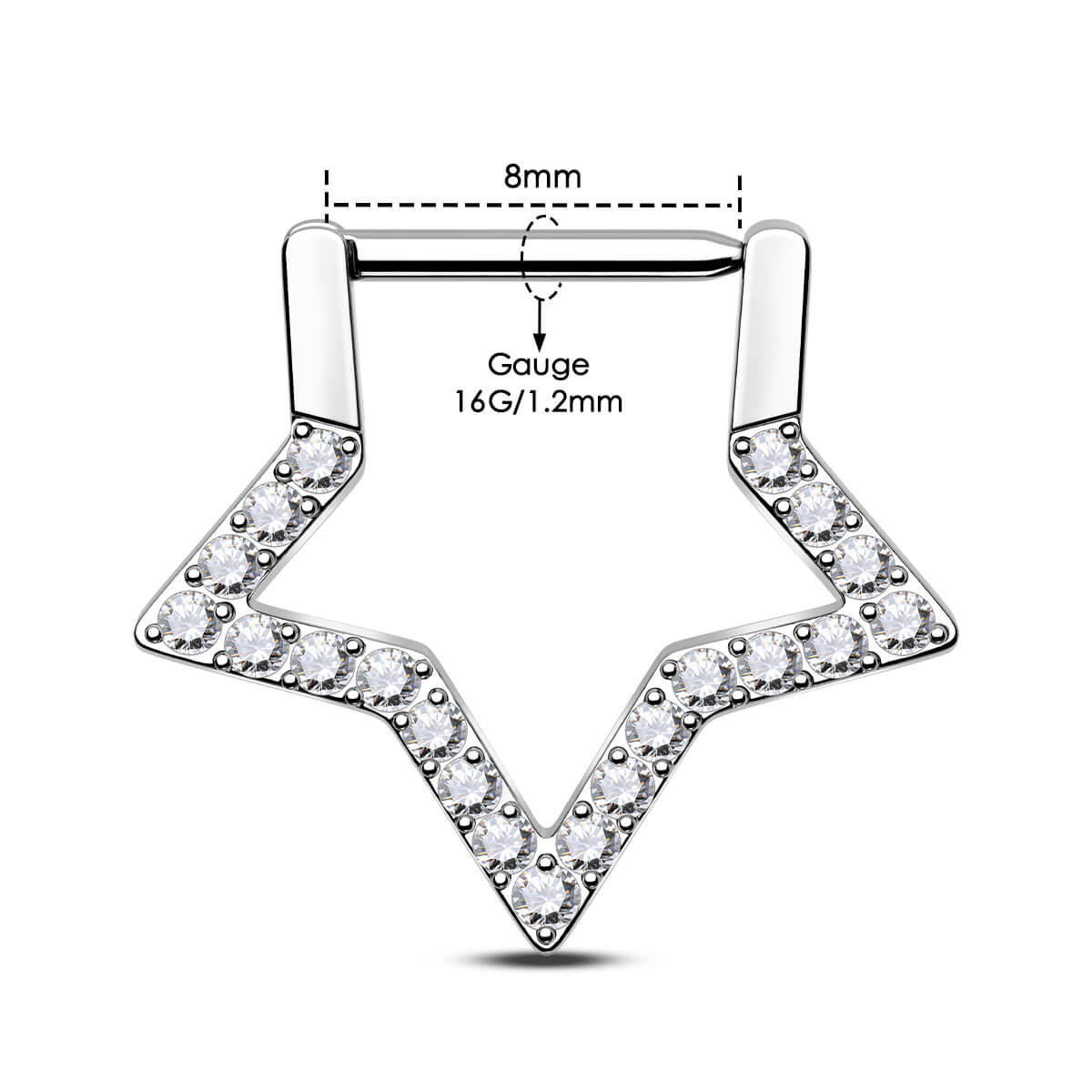 16g star septum ring