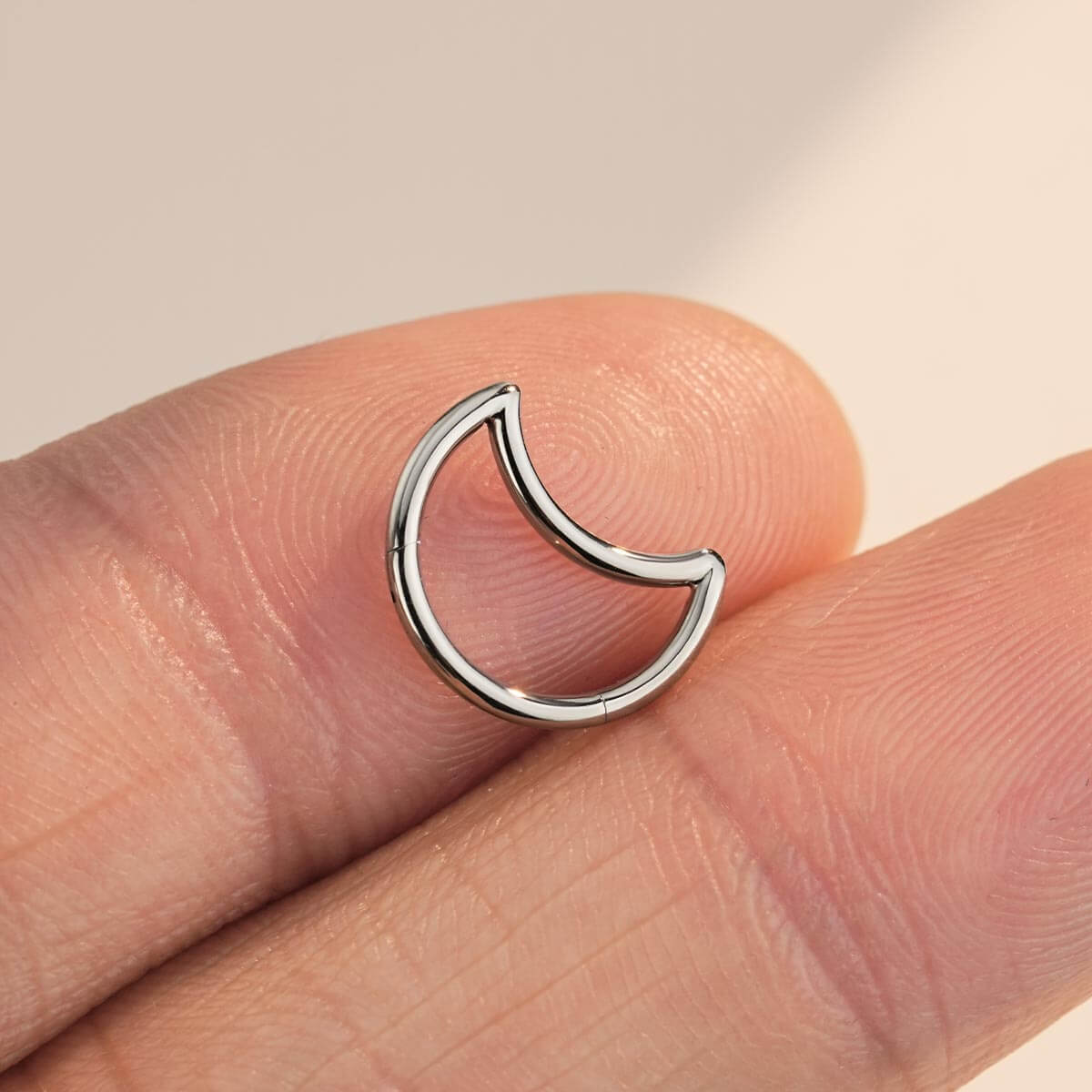 Crescent Moon Titanium Septum Ring