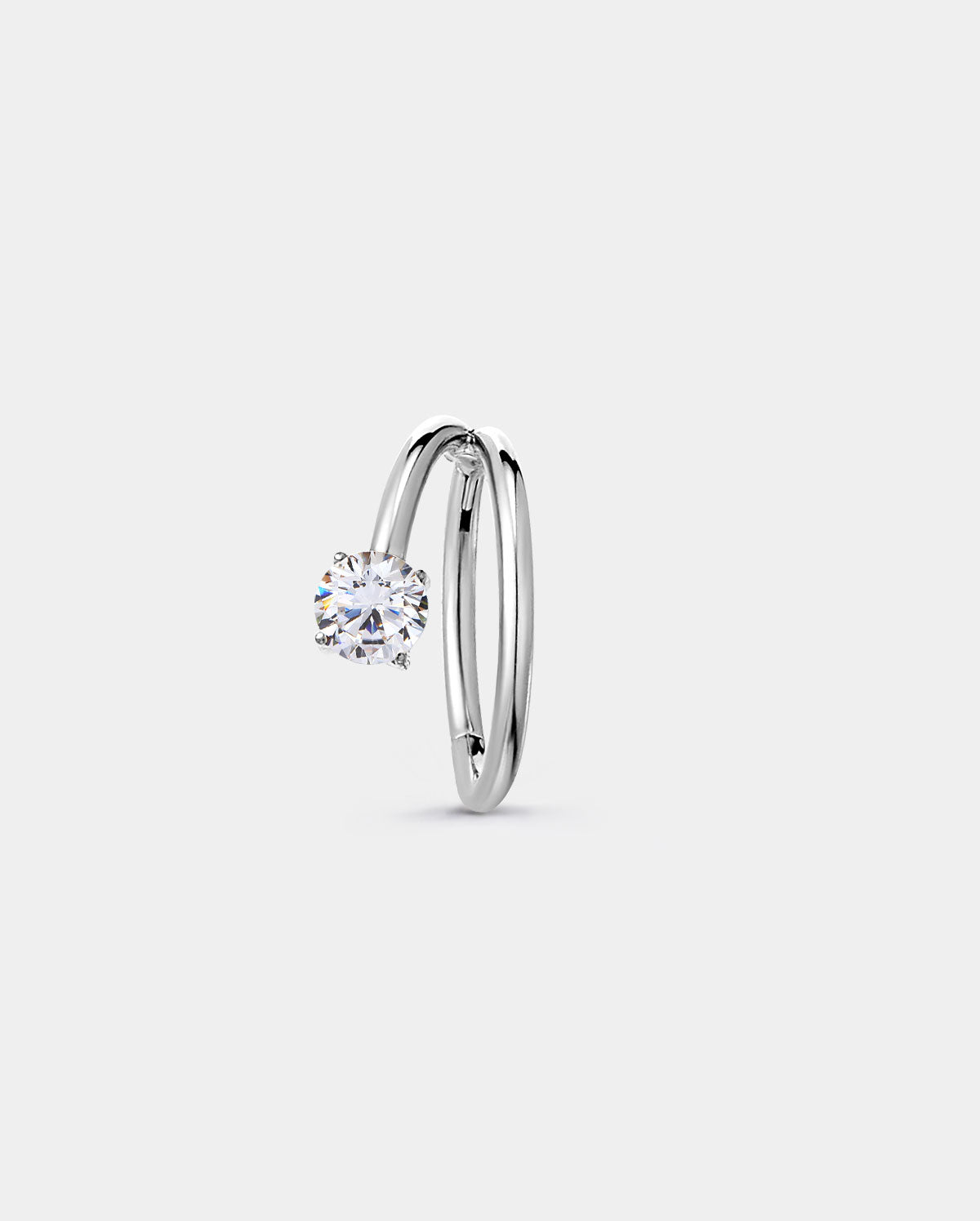Double Row cz titanium nose ring