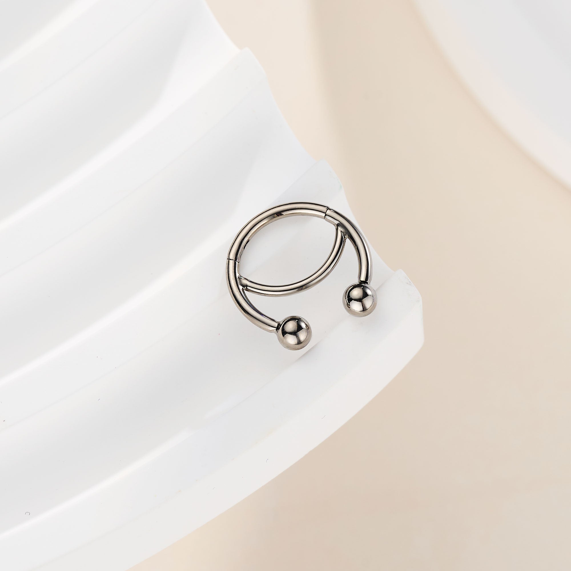 Fixed-Ball Titanium Horseshoe Hinged Septum Ring