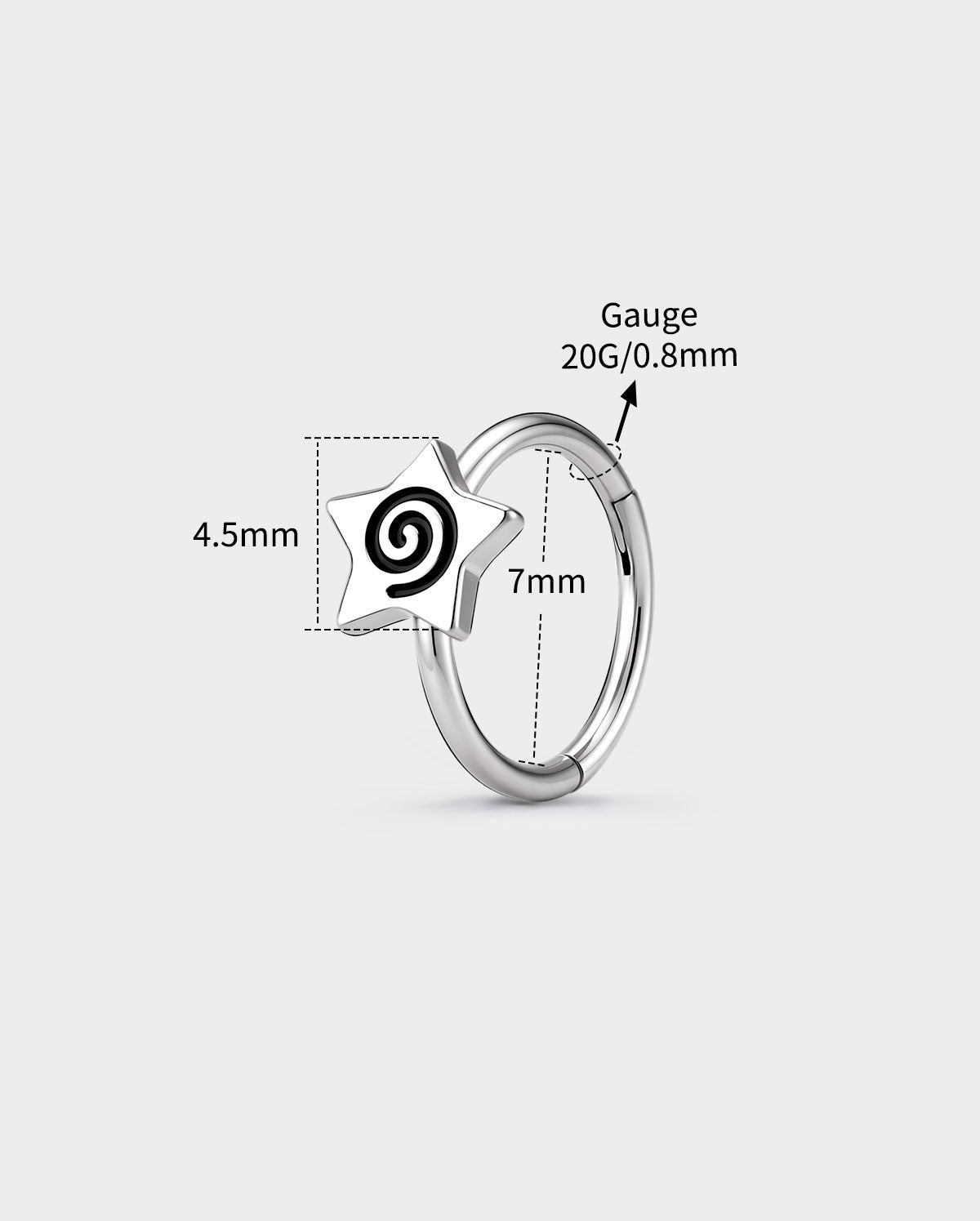 Spiral Star Titanium Nose Ring