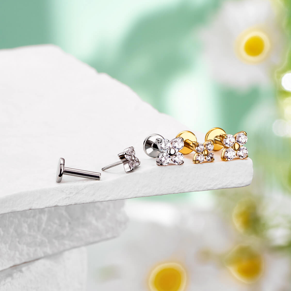 threadless clover helix stud