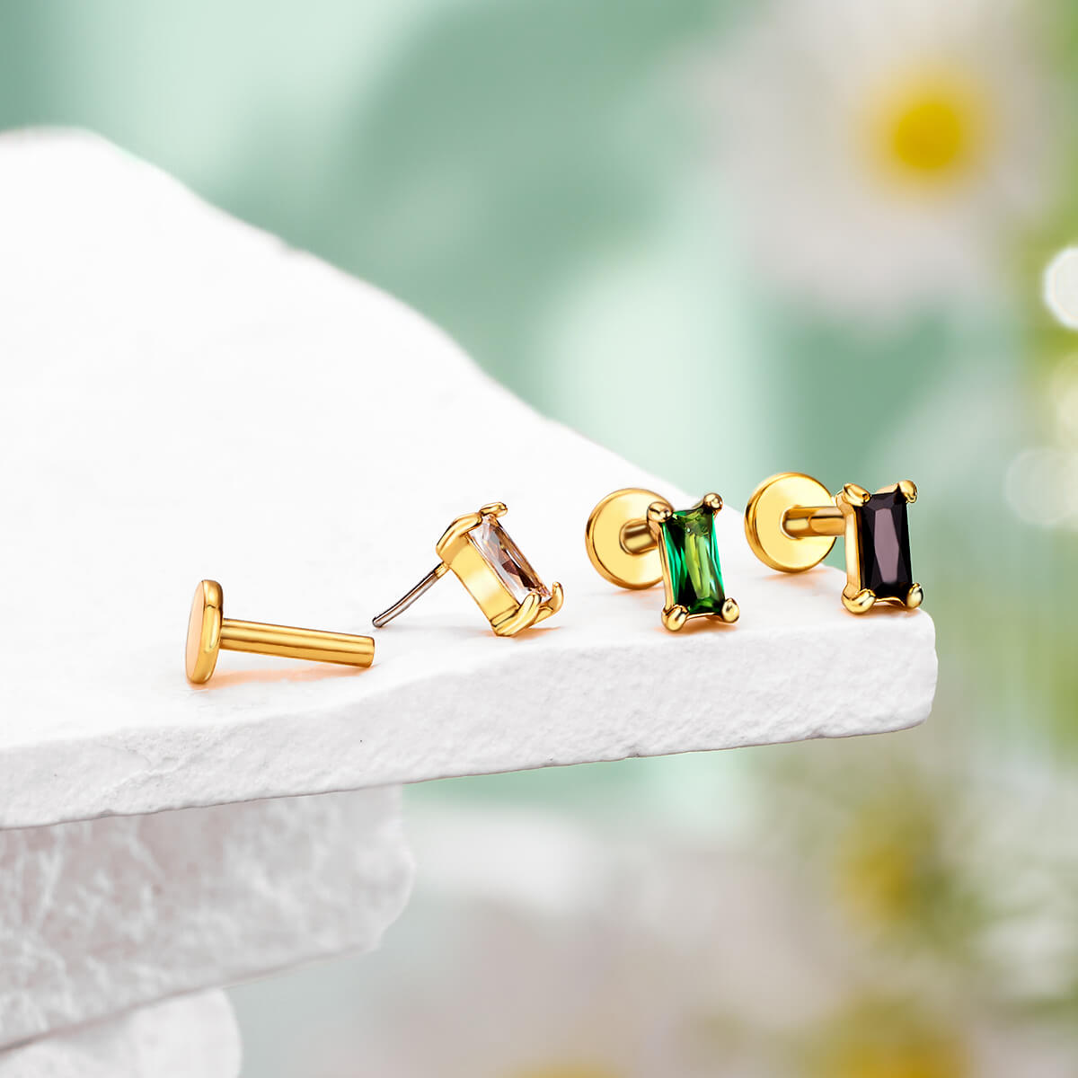 rectangle cartilage stud