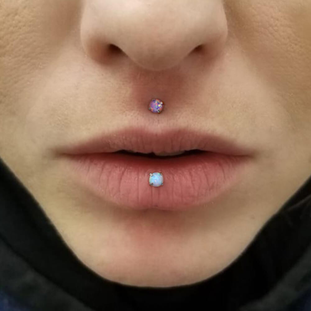 vertical labret studs