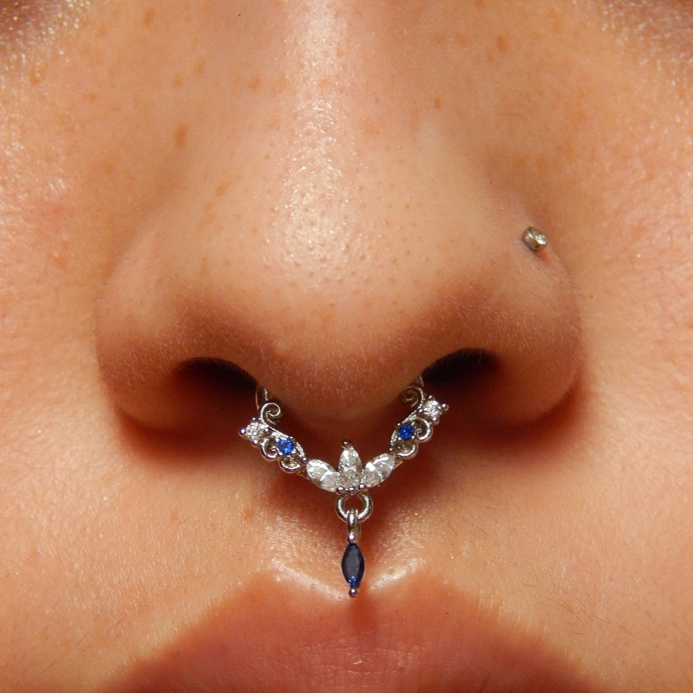 Lotus CZ Clicker Septum Ring