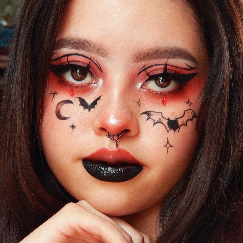 Red Gems Wings Dangle Style Septum Ring