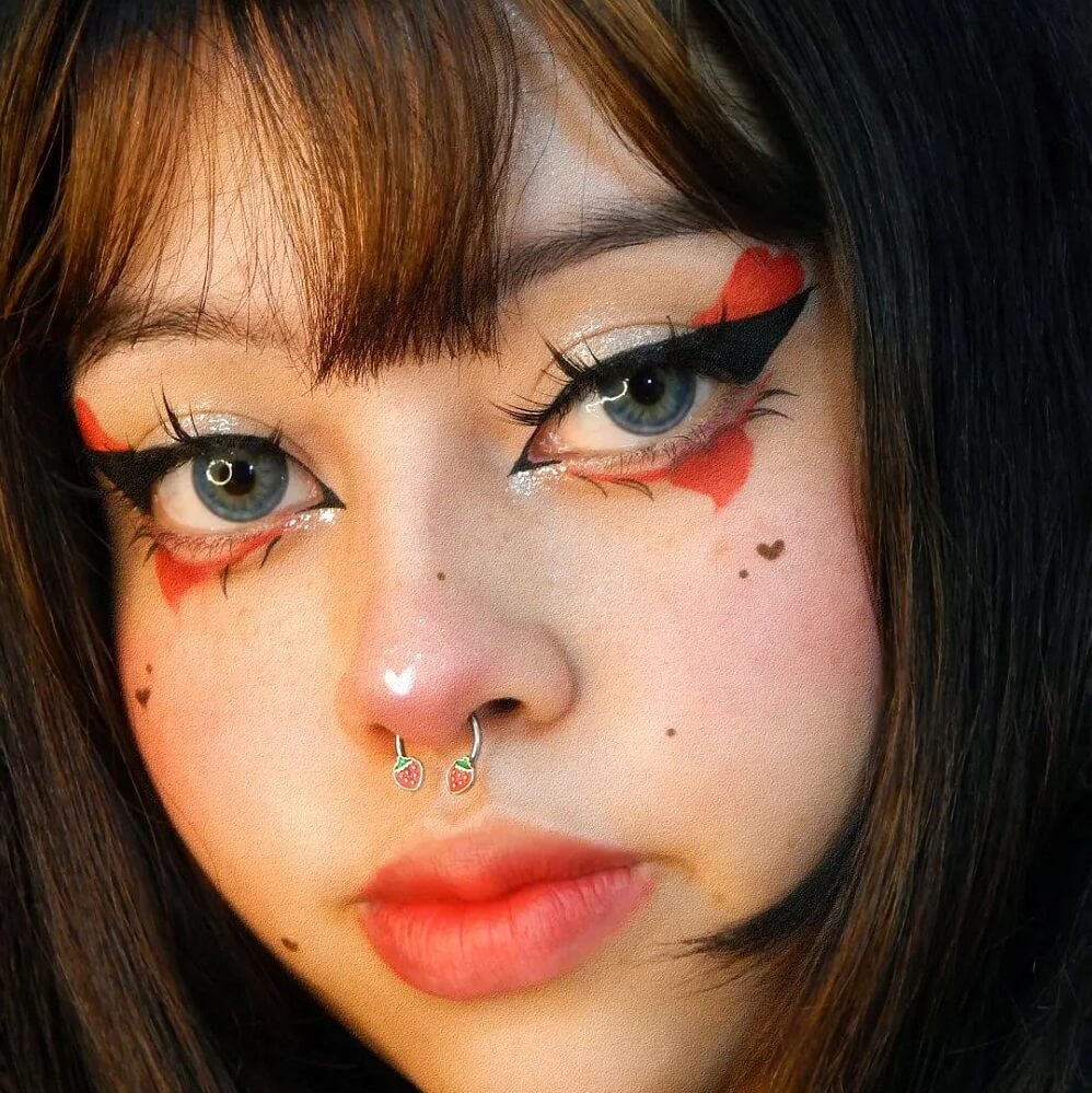 Bague fer à cheval fraise sucrée 16G 10mm