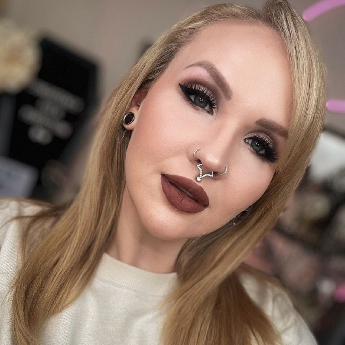 CZ Star Clicker Titanium Septum Ring