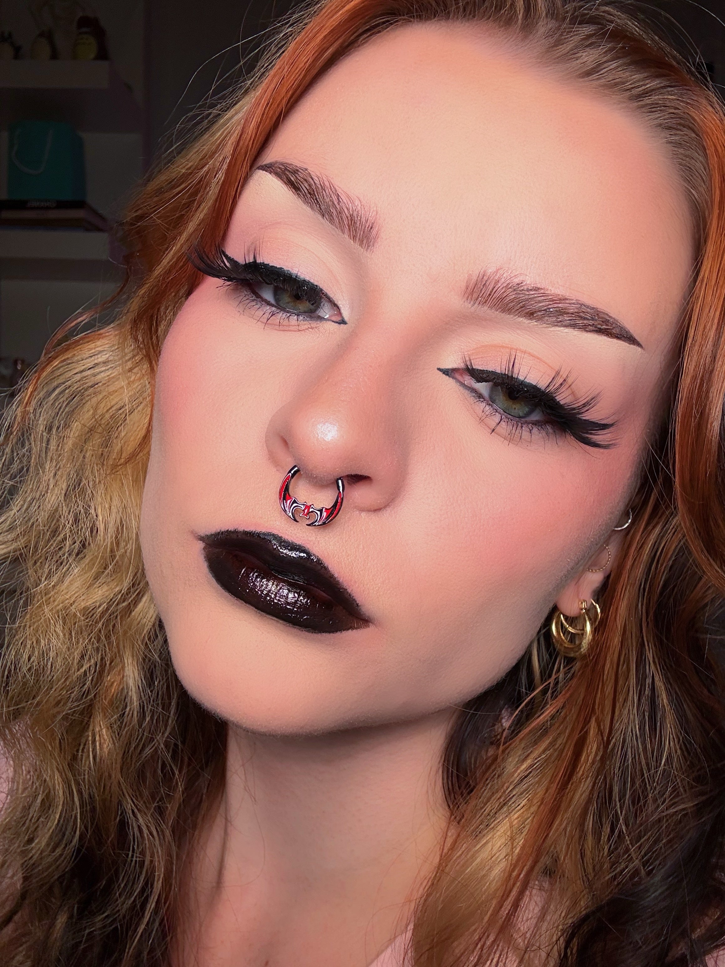 Upside-Down Bat Daith Septum Ring