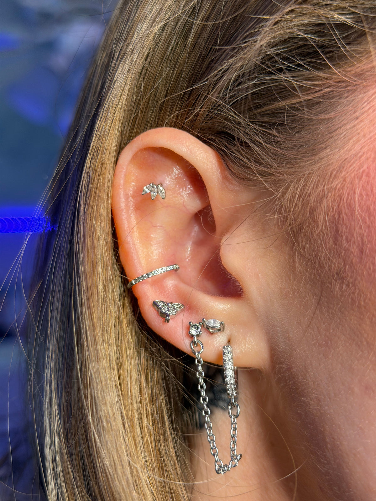 16G ataúd negro labio anillo 8mm labio Stud