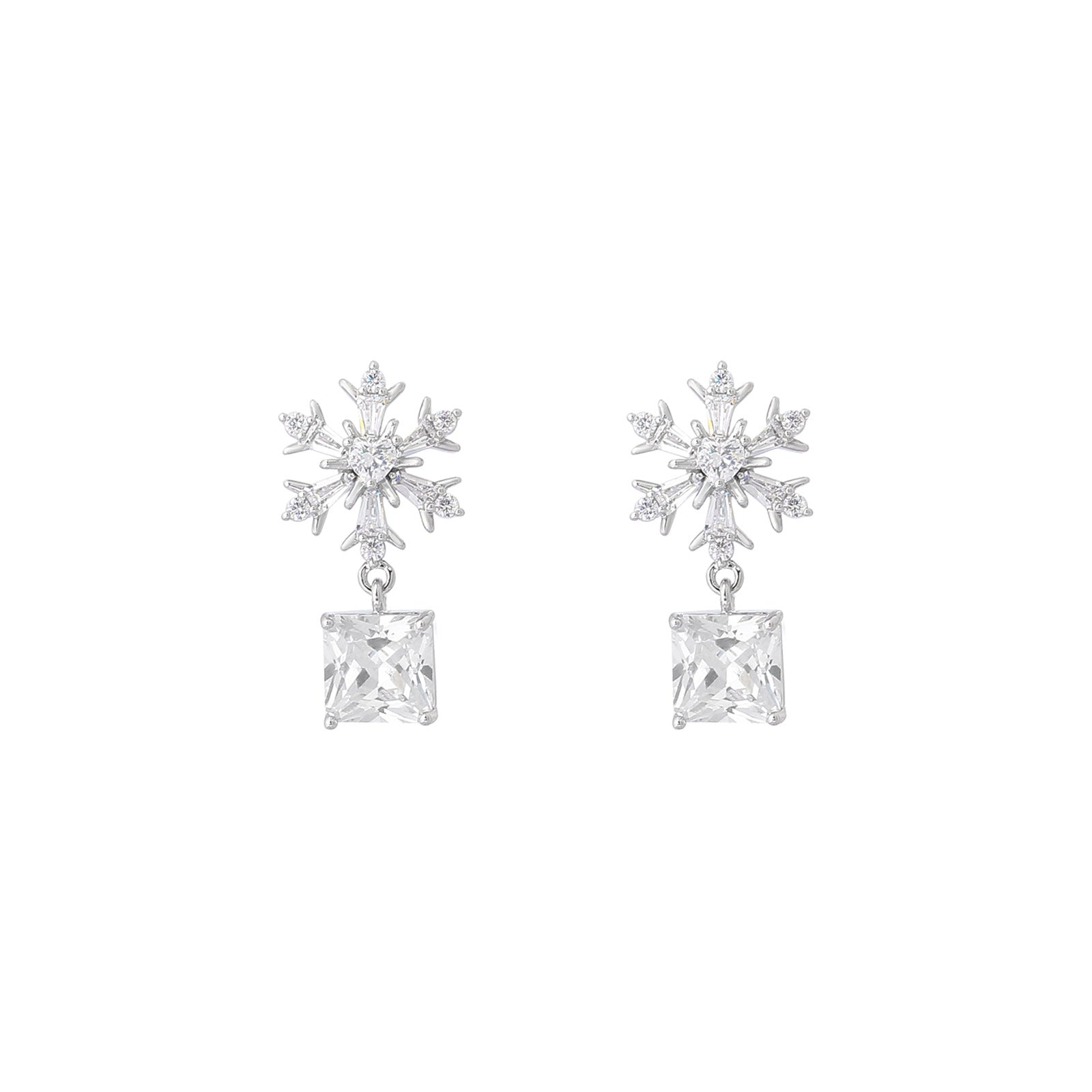 Snowflake CZ Drop Earring