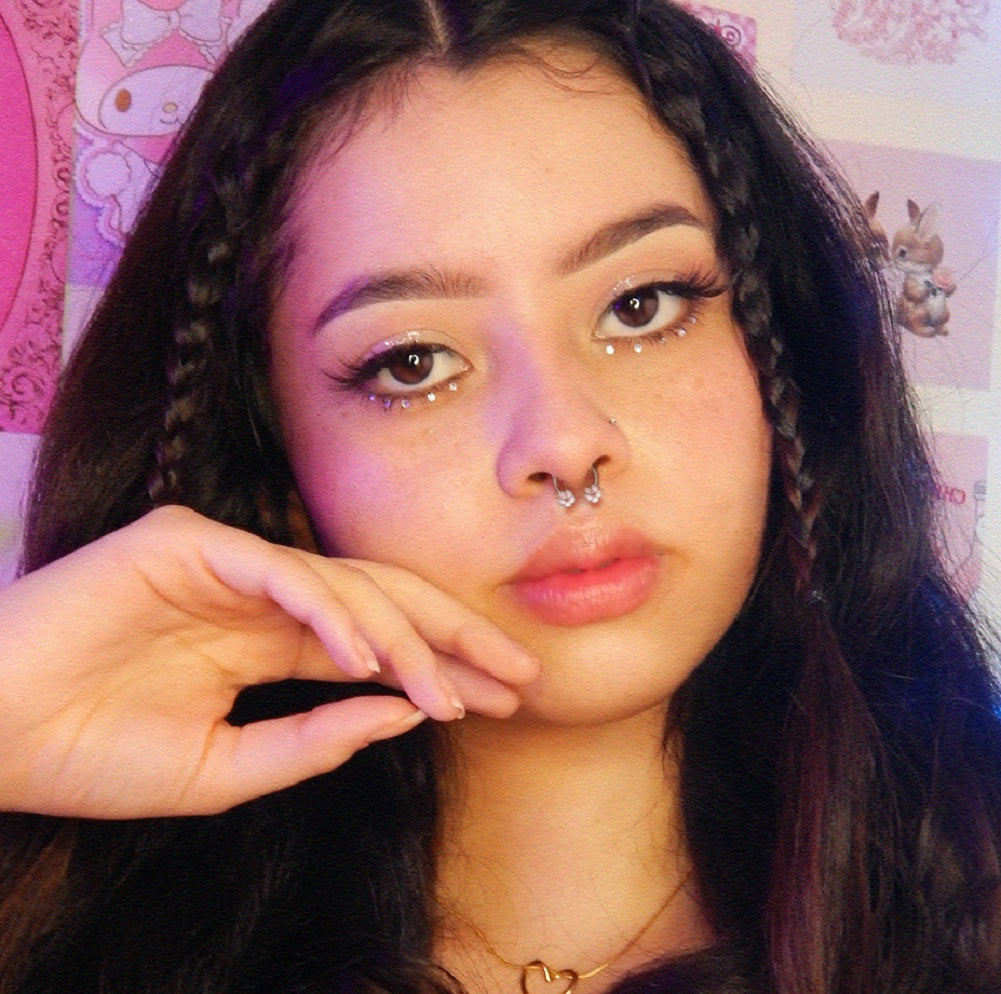 Spring Sakura Horseshoe Septum Ring