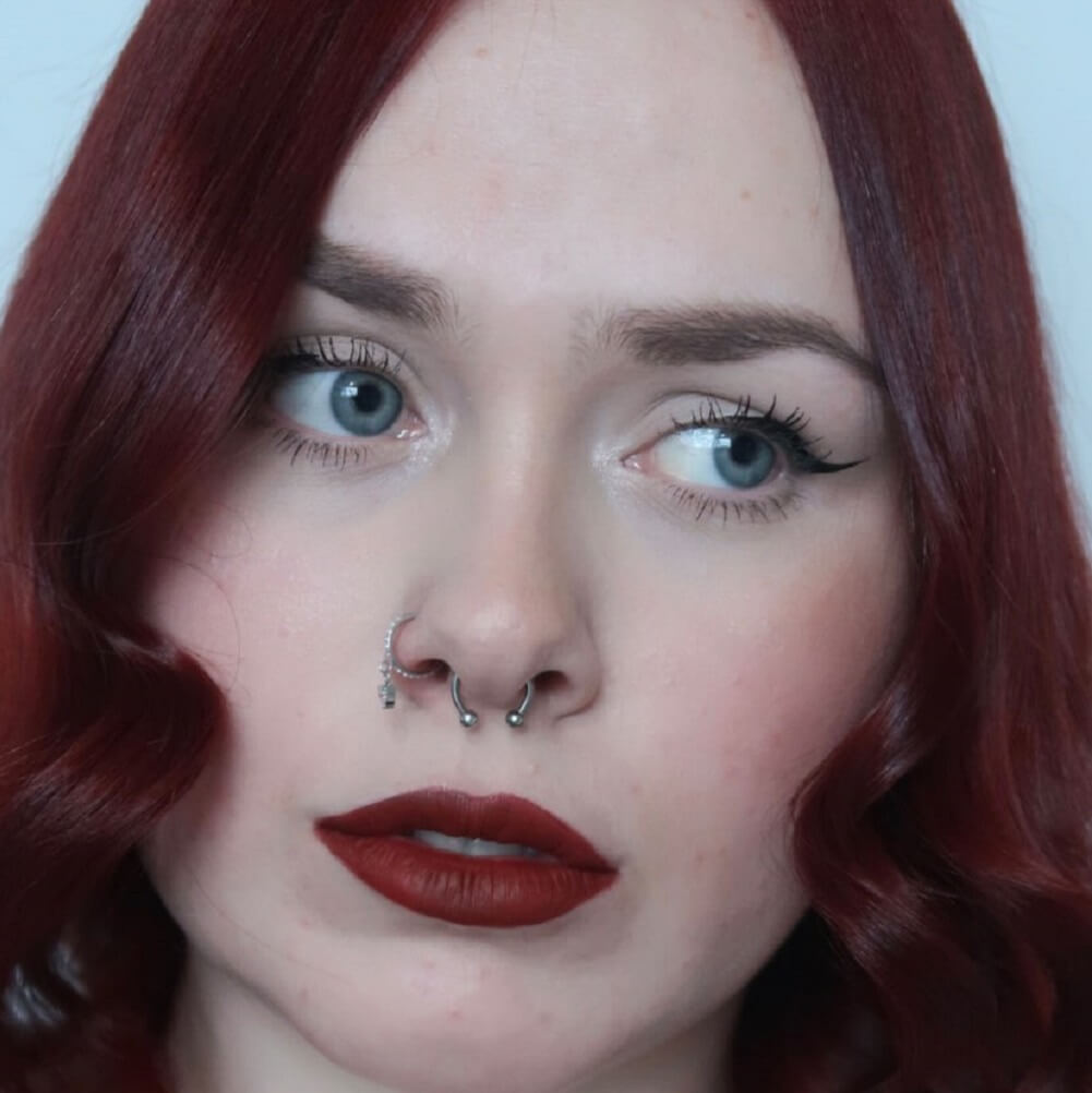 20G CZ Heart Dangle Nose Ring