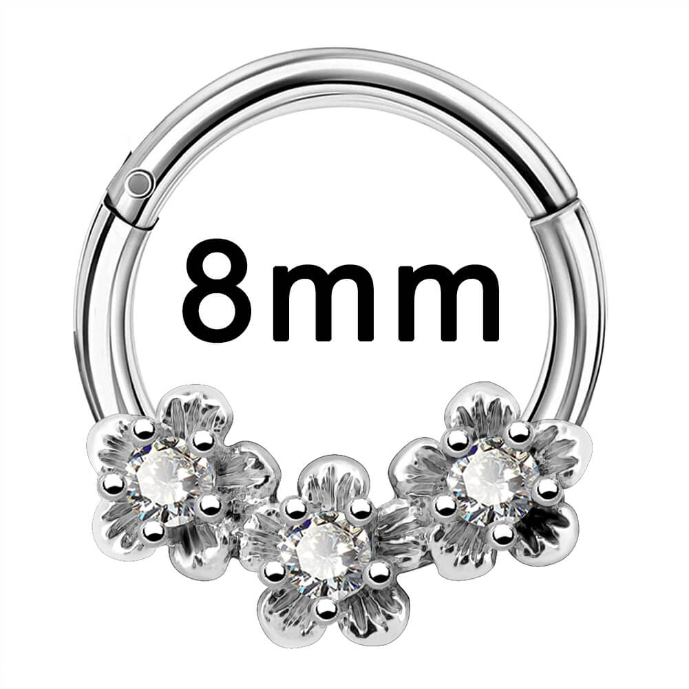 8mm flower septum ring
