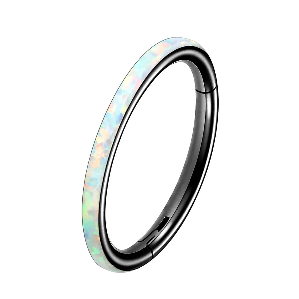 16G Opal Hinged Segment Hoop Cartilage Helix Lobe Earrings