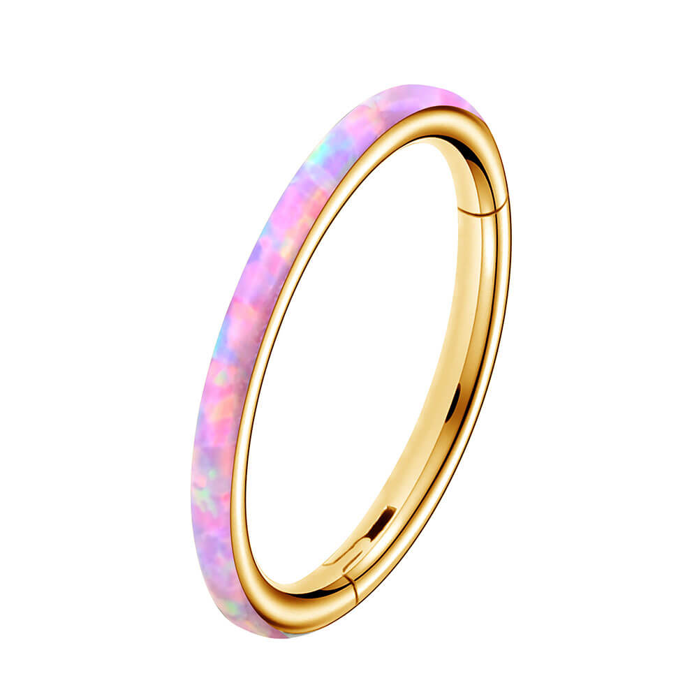 16G Opal Hinged Segment Hoop Cartilage Helix Lobe Earrings