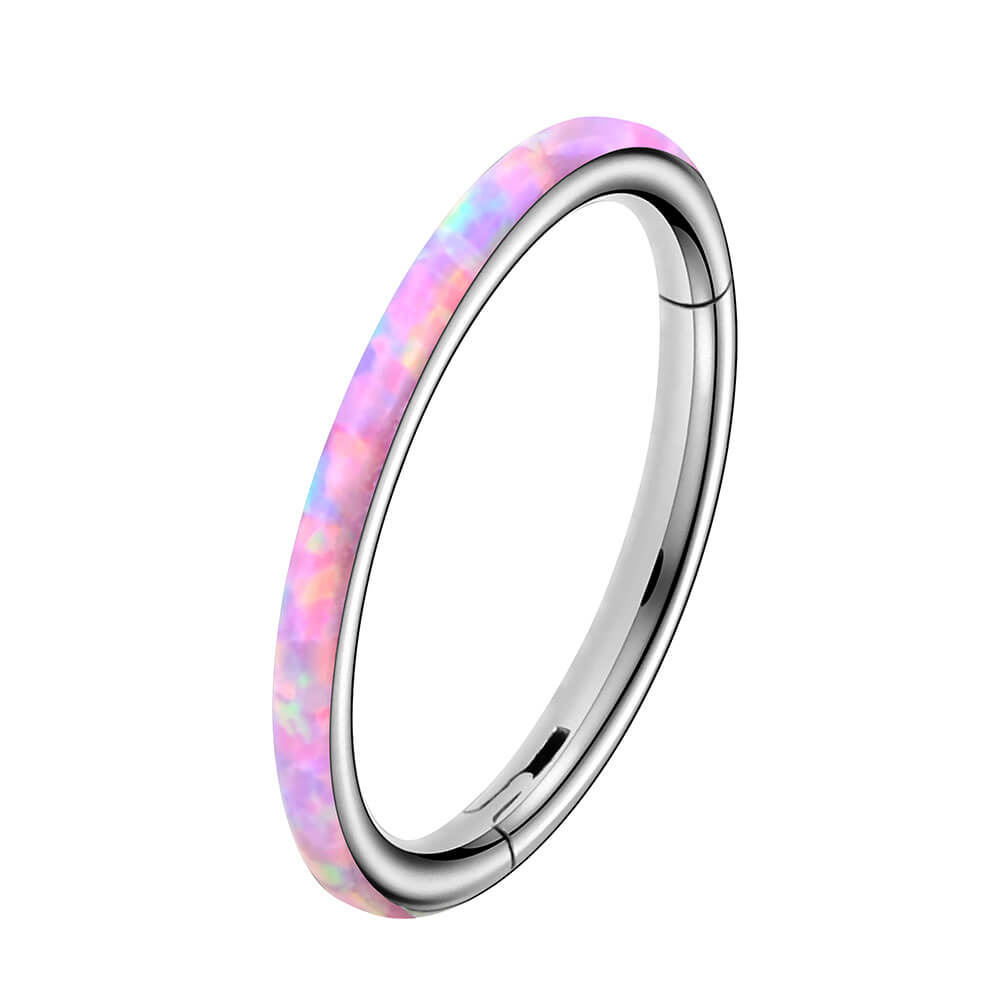 16G Opal Hinged Segment Hoop Cartilage Helix Lobe Earrings