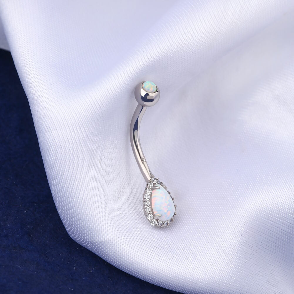 white gold belly ring - OUFER BODY JEWELRY