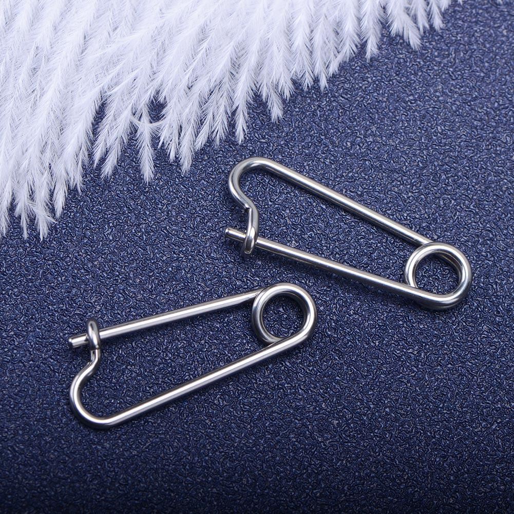 2PCS 14G 23mm 316L Surgical Stainless Steel Pin Nipple Rings - OUFER BODY JEWELRY