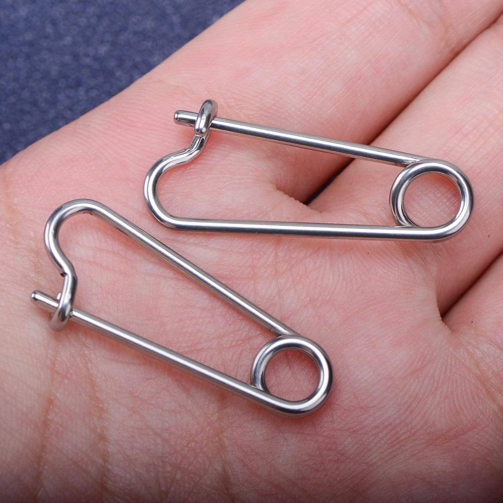 2PCS 14G 23mm 316L Surgical Stainless Steel Pin Nipple Rings - OUFER BODY JEWELRY