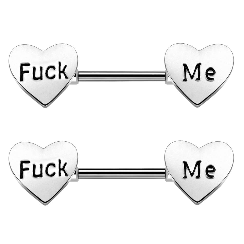 fuck me heart nipple ring