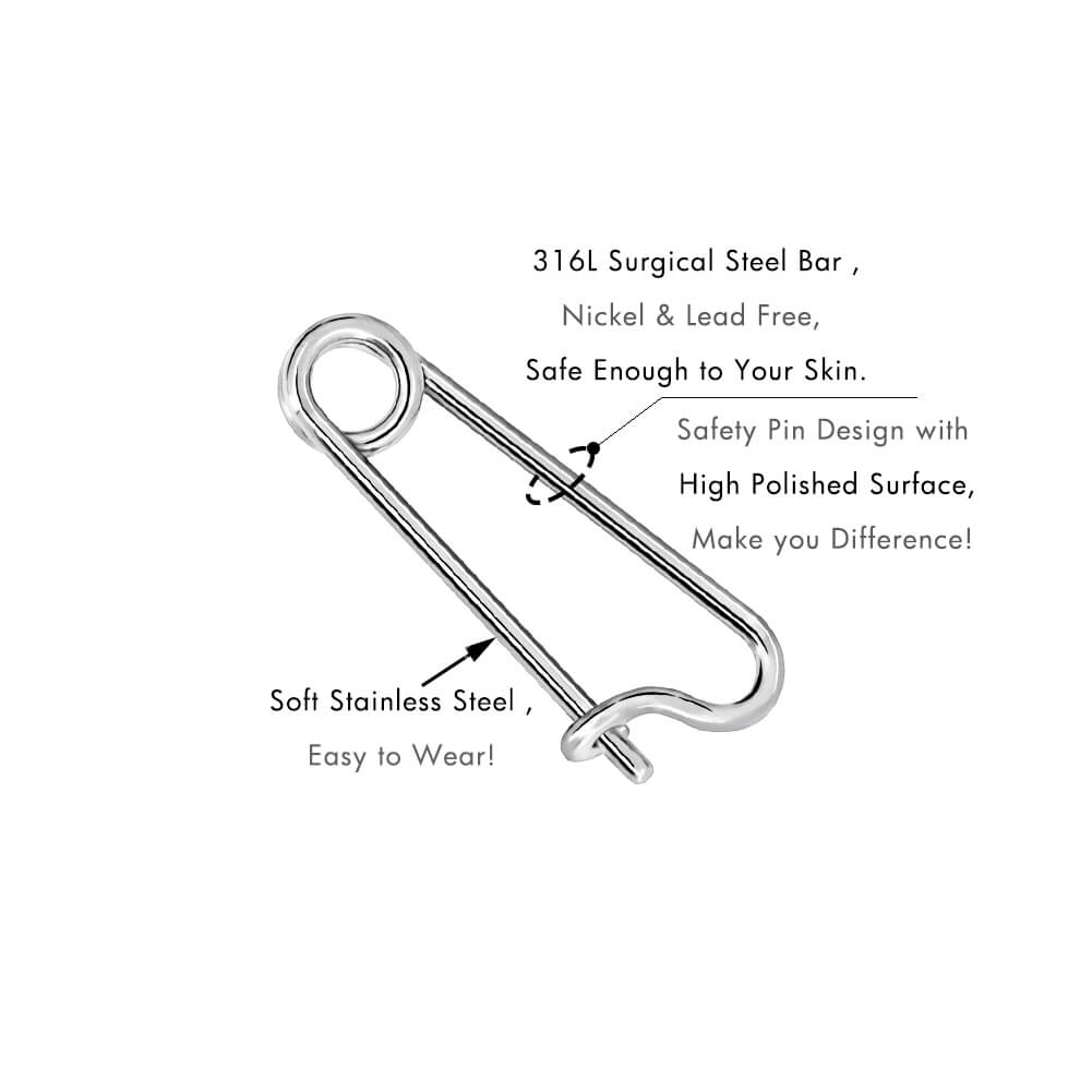 2PCS 14G 23mm 316L Surgical Stainless Steel Pin Nipple Rings - OUFER BODY JEWELRY