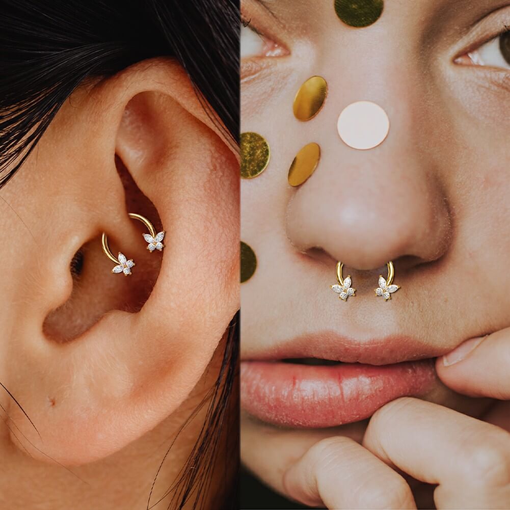 butterfly gemstone septum ring