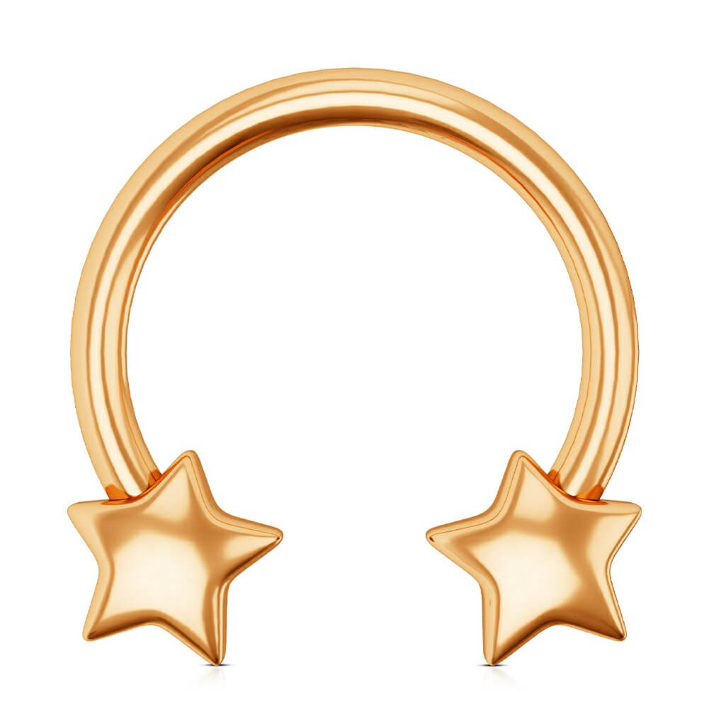 16G 3D Five-star Shaped Horseshoe Ring