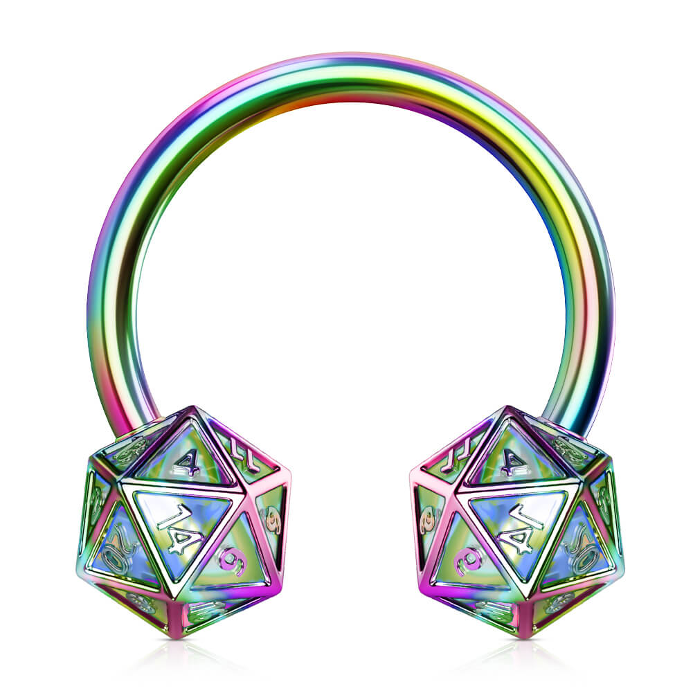 16G Dice Septum Jewelry D&D Rainbow Septum Horseshoe OUFER BODY JEWELRY