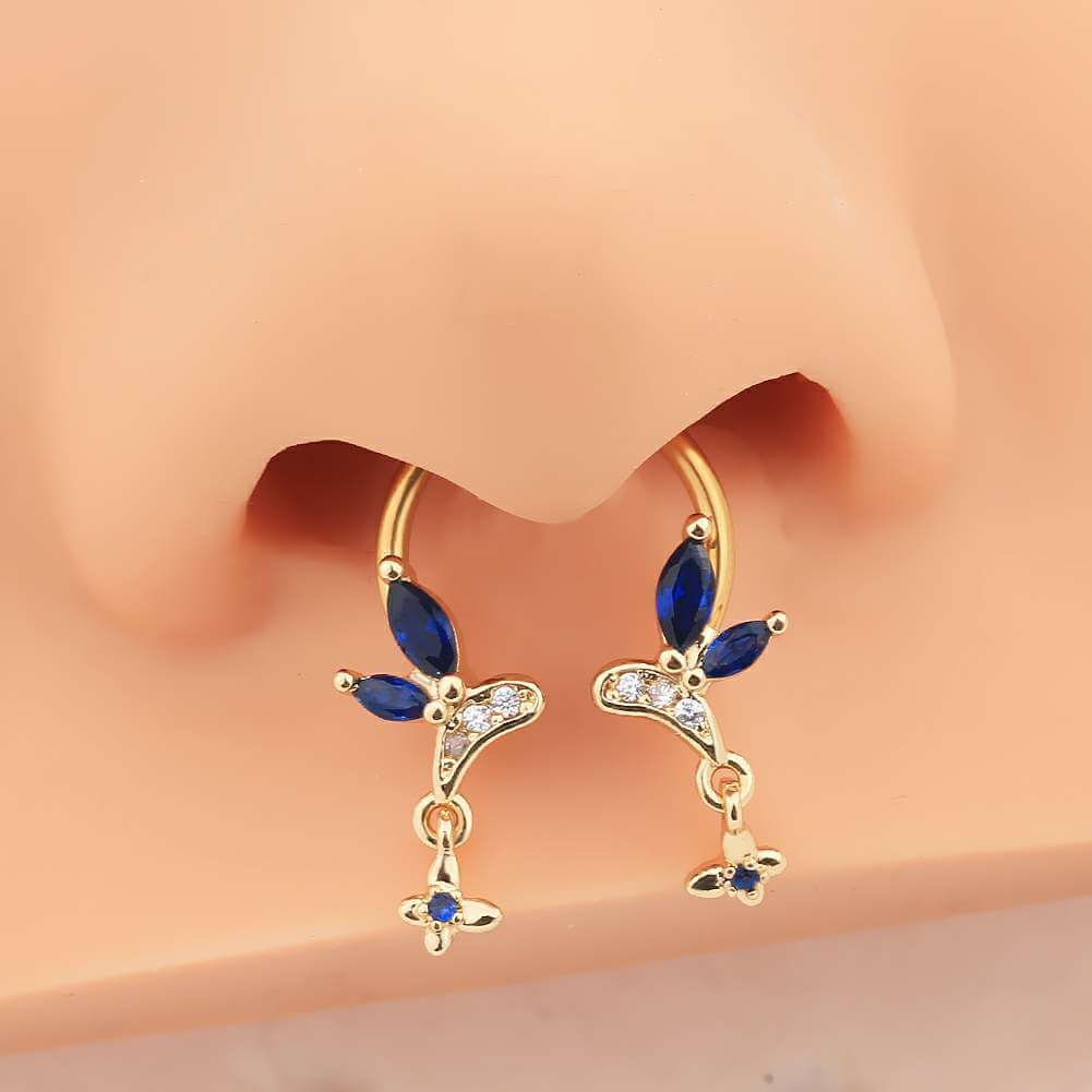 blue septum piercing