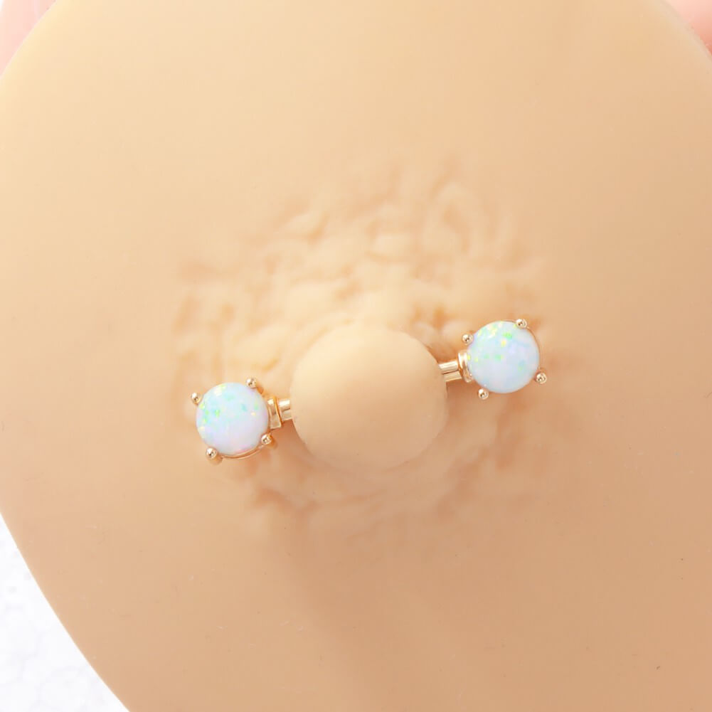 gold opal nipple jewellery