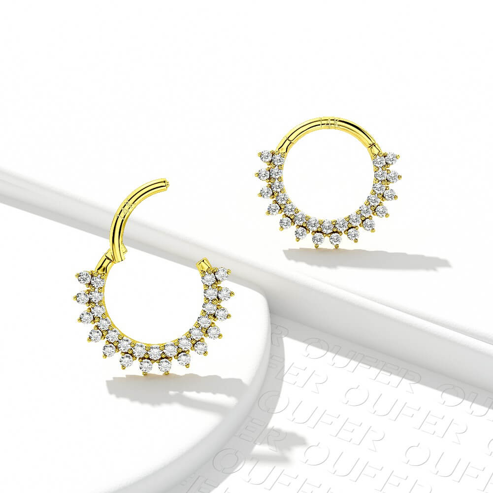 14k gold diamond septum nose ring