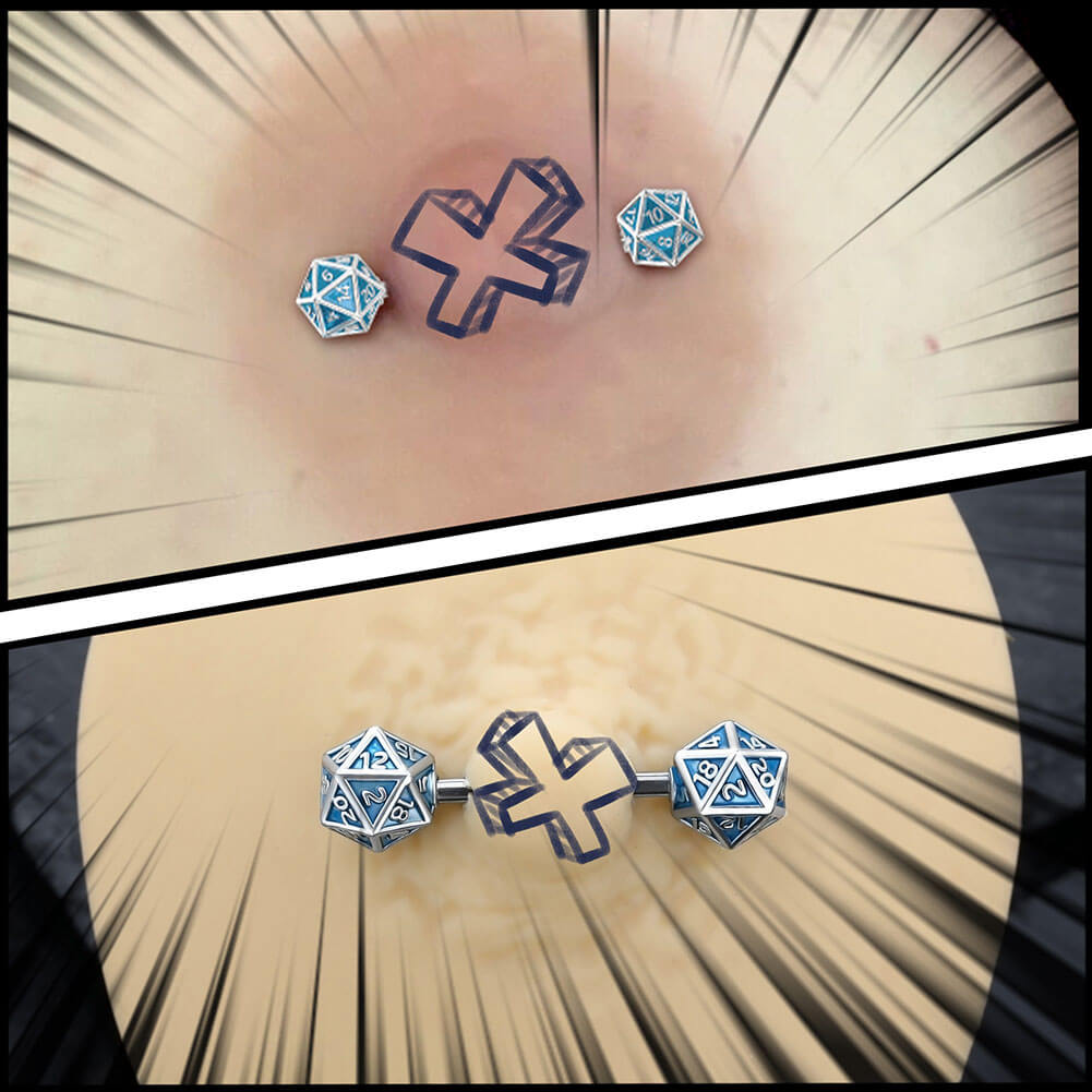 blue nipple rings